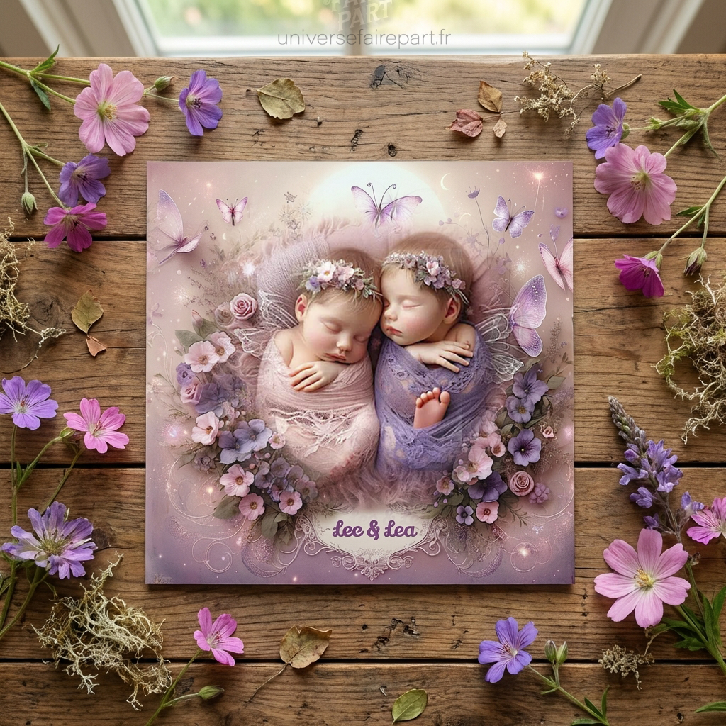 N°387 – Faire-Part Papillons Féerique en Douceur