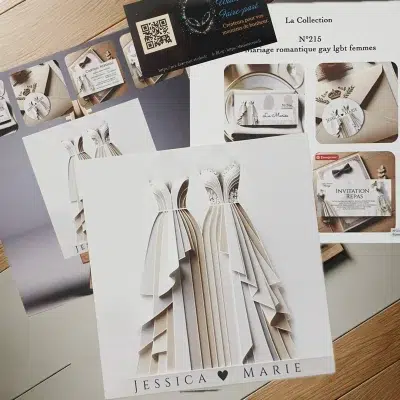 N°215 - Faire-part Mariage romantique gay lgbt femmes