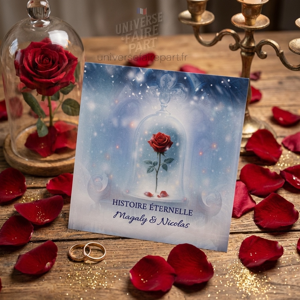 N°35bis – Faire-part Histoire éternelle  belle et la bête Matte Painting