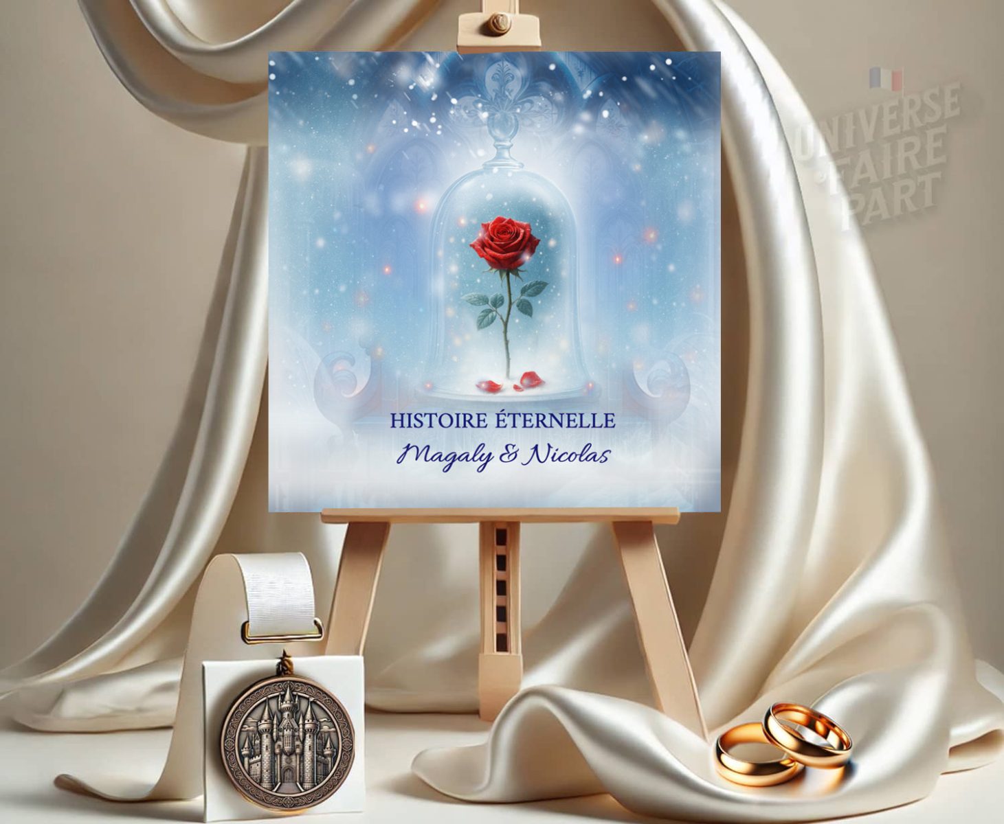 N°35 –  Faire-part Histoire éternelle  belle et la bête Matte Painting