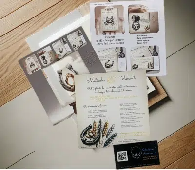 N°383 - Faire-part invitation cheval fer à cheval mariage