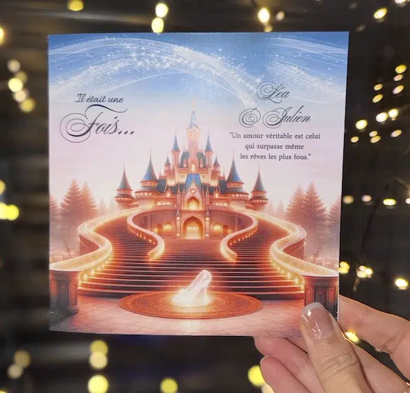 N°82 – Magique chateau Faire-part Cendrillon Pantoufle de verre