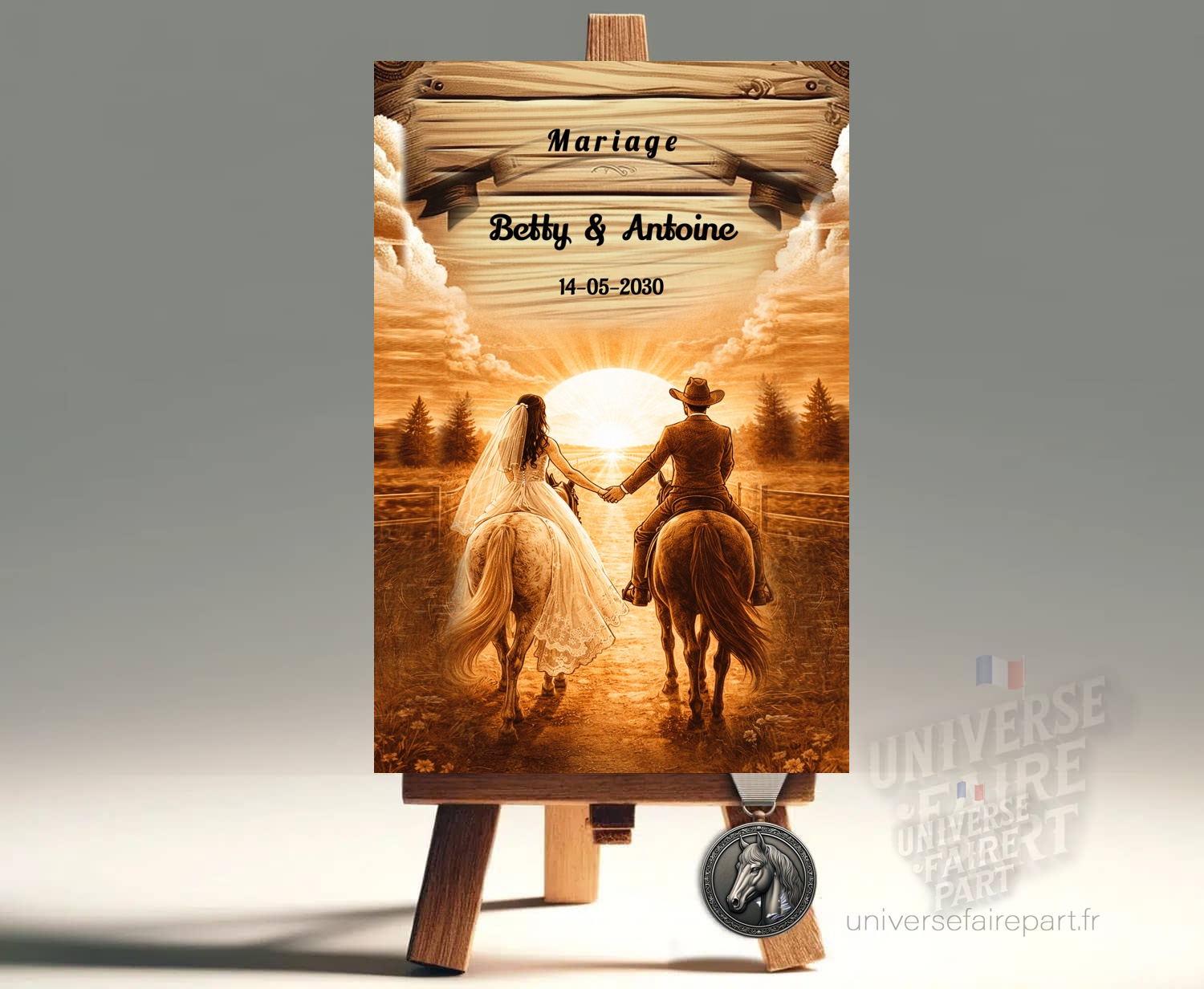 N°226 – Faire-part Cow-boy Mariage Country