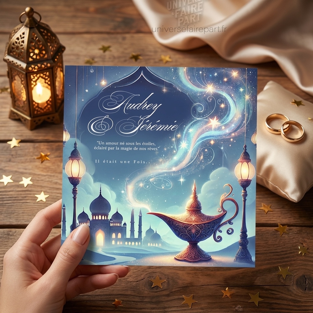N°263 Faire-part Les Milles et 1 Nuit  Aladdin mariage