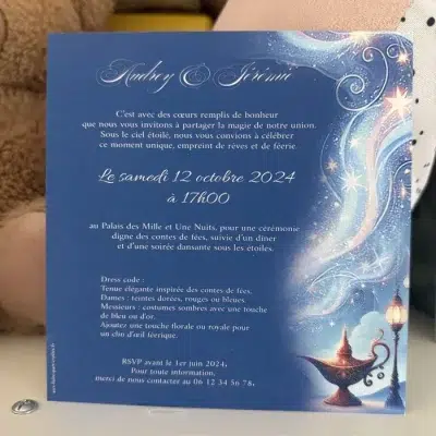 N°263 Faire-part Les Milles et 1 Nuit Aladdin mariage