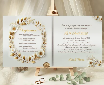 N°208 - Faire-part de mariage Fleurs champêtres