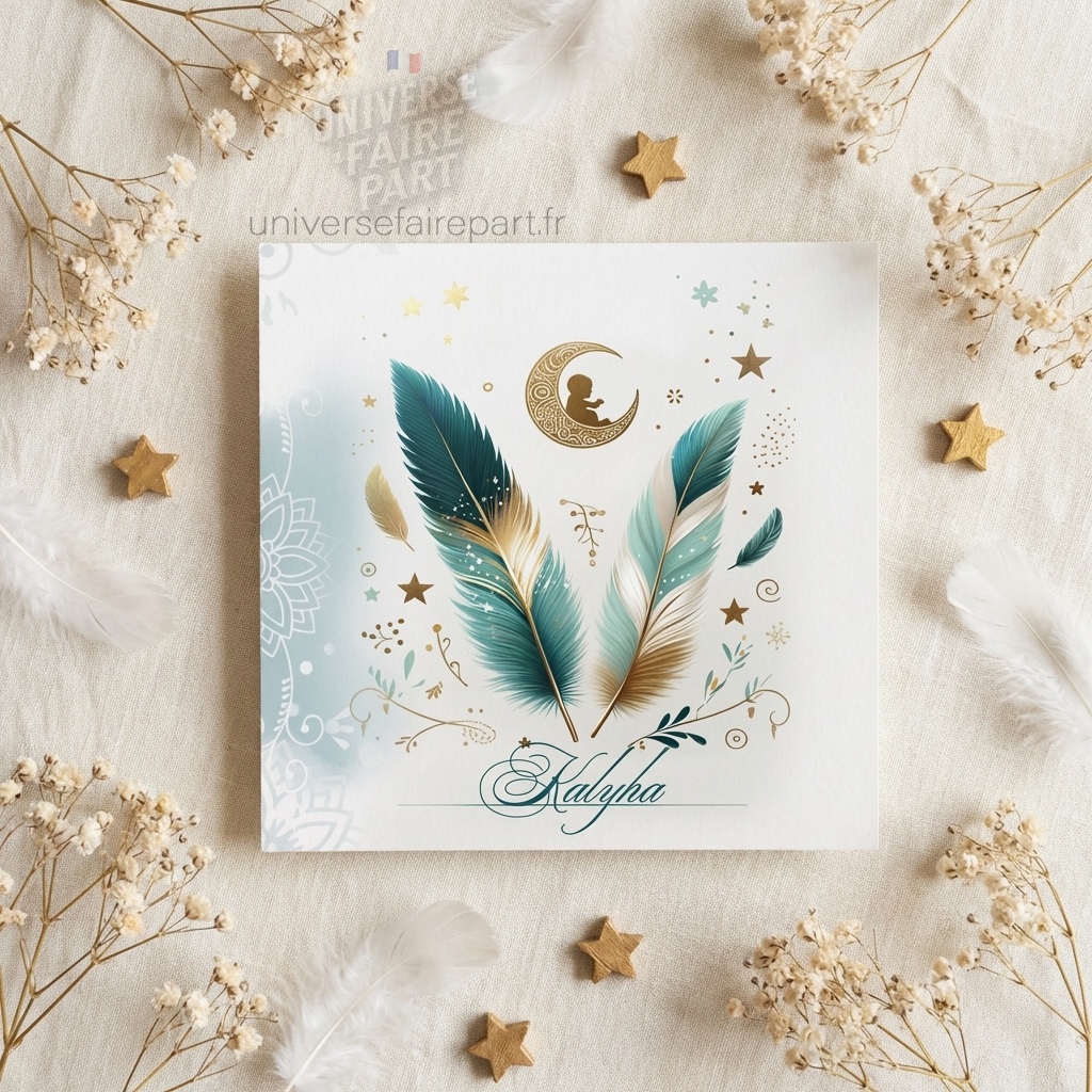 N°61 – Faire-part  Murmure d’Ailes, Rêveries en Vert Canard