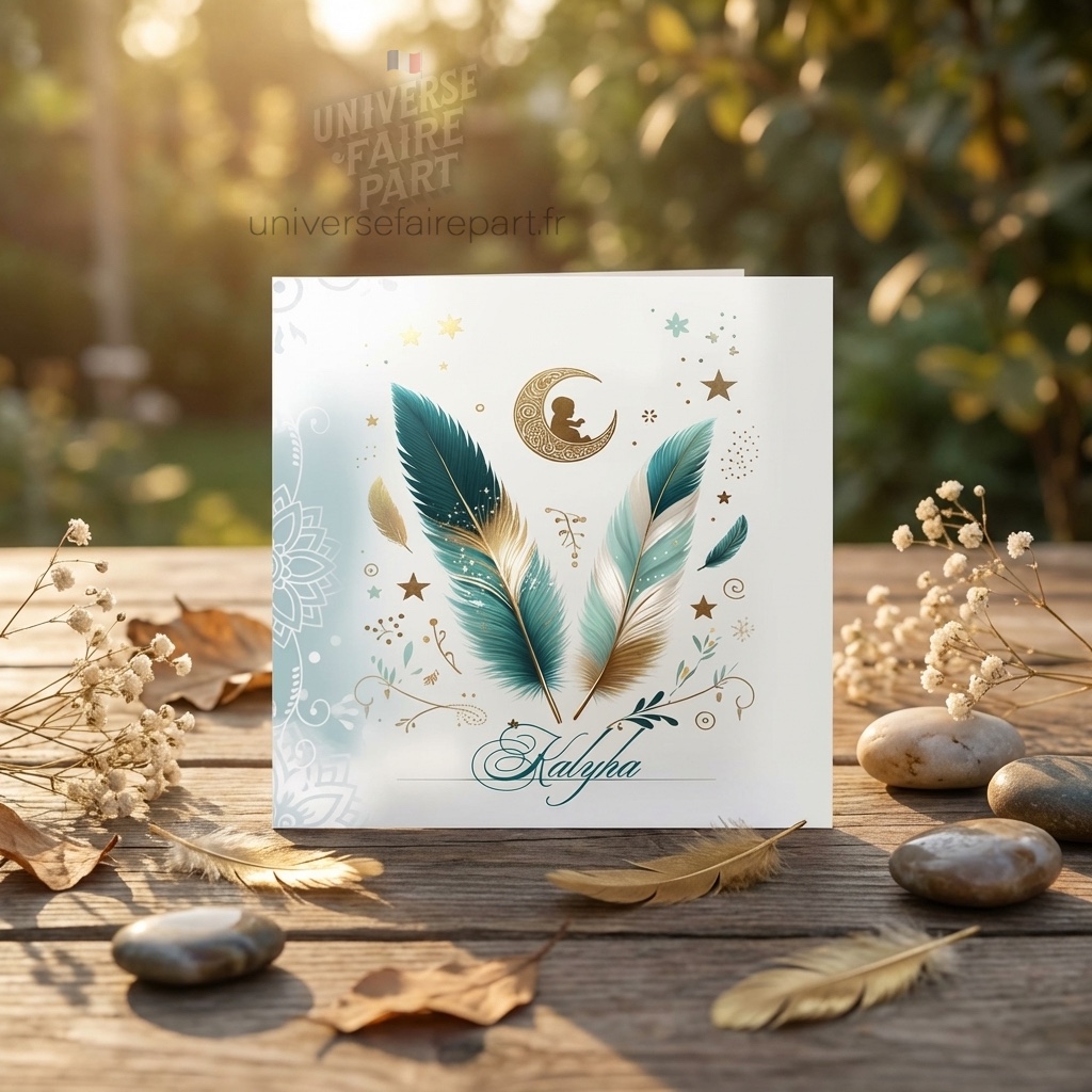 N°61 – Faire-part  Murmure d’Ailes, Rêveries en Vert Canard
