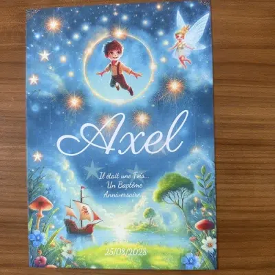 N°327- Faire-part Peter Pan aux pays imaginaire
