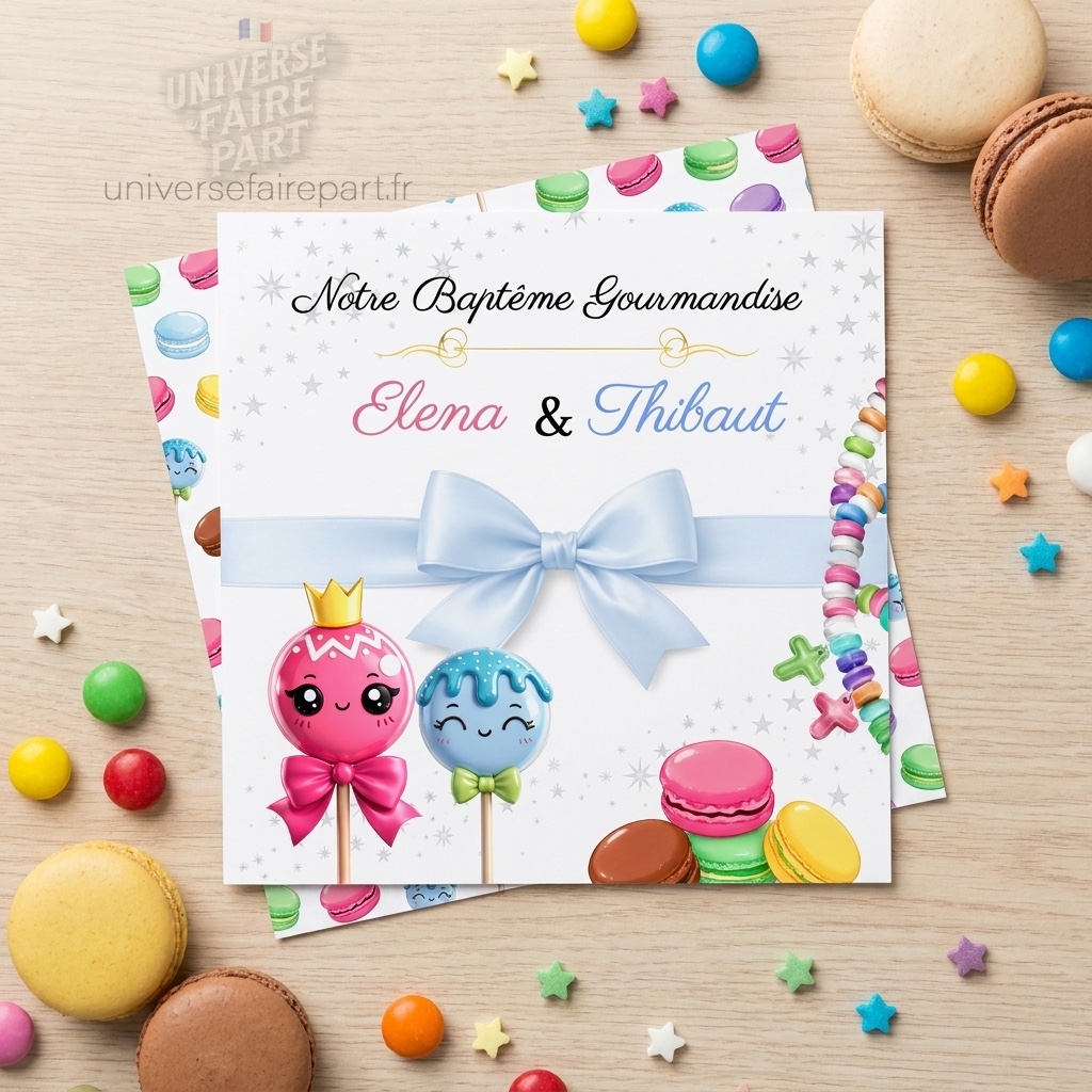 N°137 Faire-part Original gourmand enfant bonbons