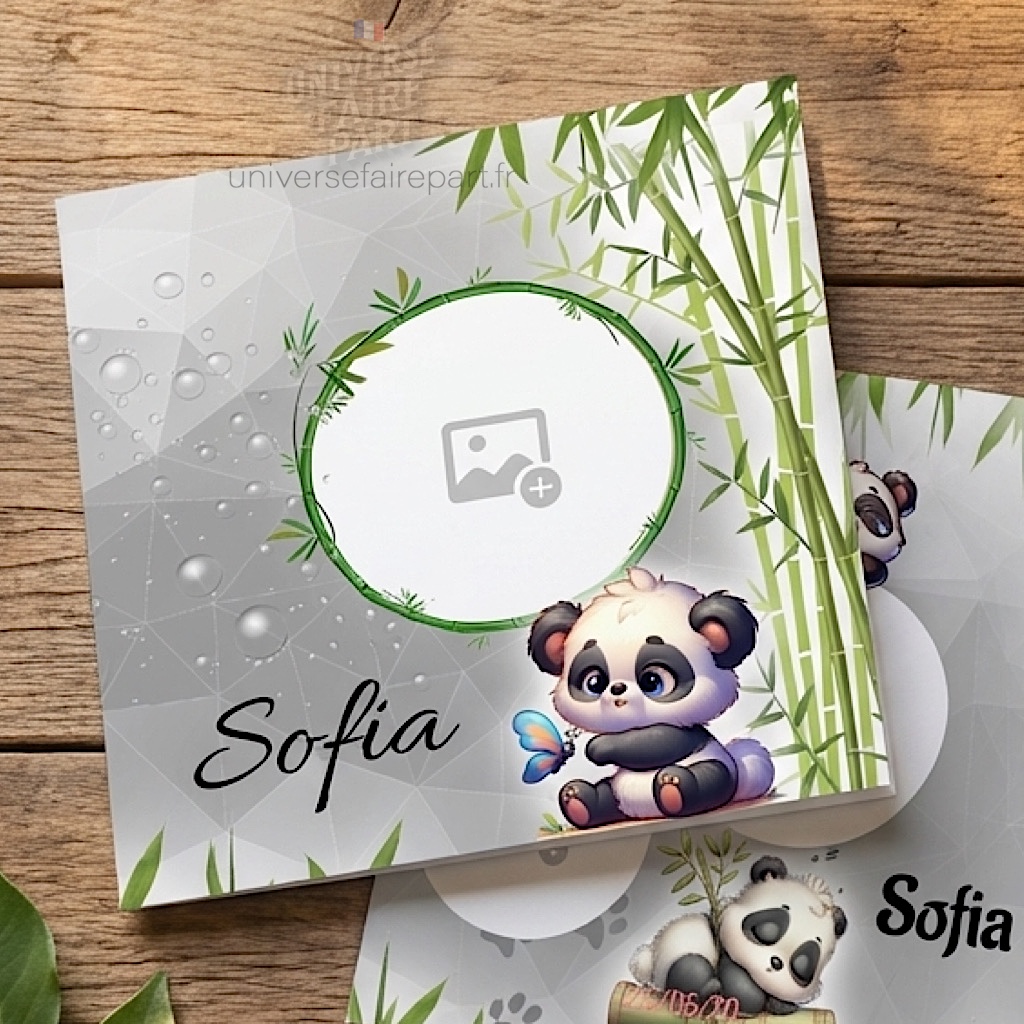 N°302 - Faire-part Panda bambou bébé