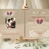 N°185 - Faire-part mariage Nos empreintes coeur et kraft
