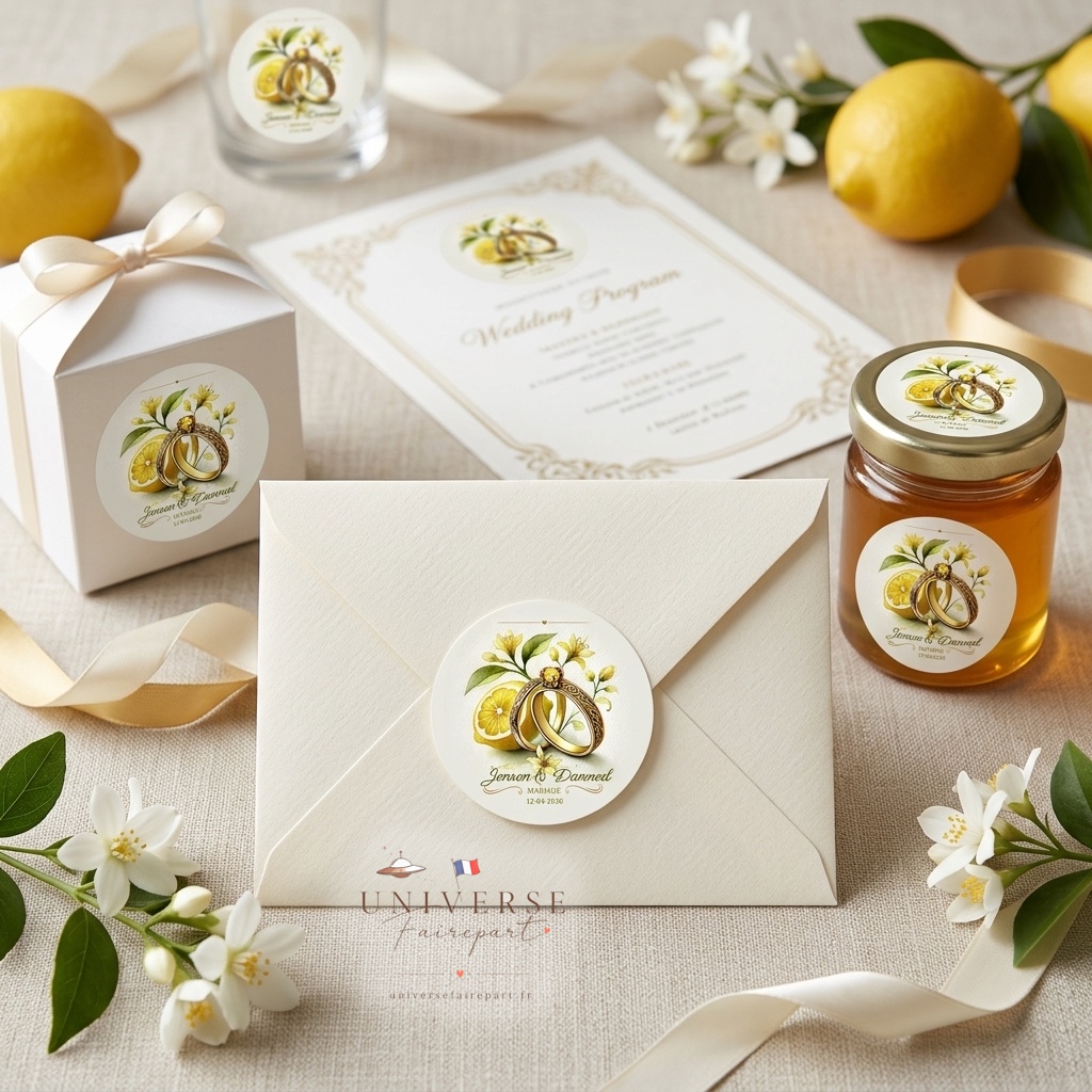 N°187.4 Rond collant Mariage Citron sucré