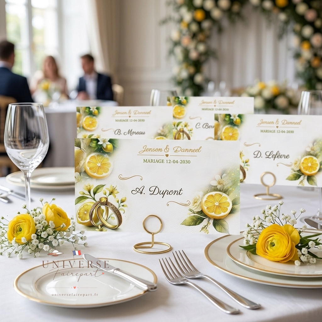 N°187.3 Porte Nom Mariage Citron sucré