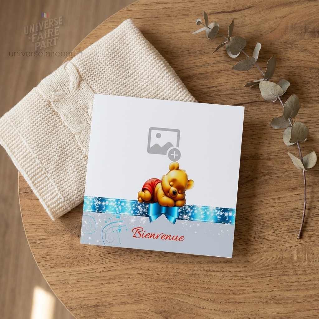 N°153 – Faire-part  Winnie petit ours sucré