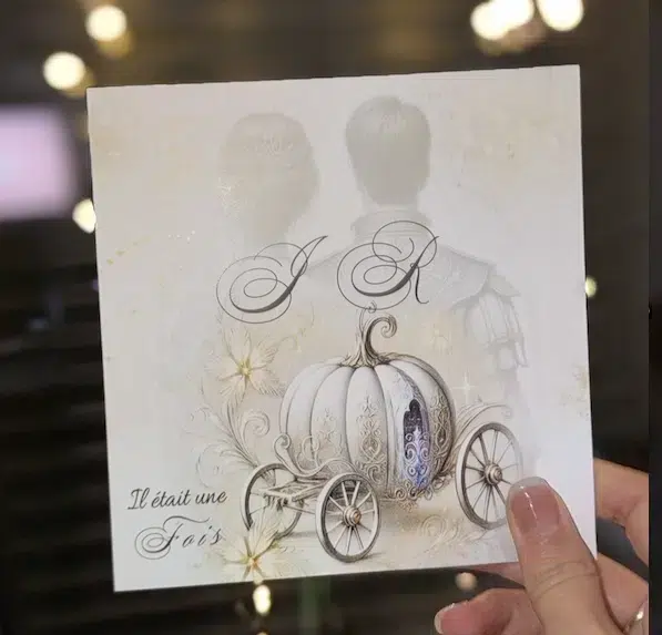 N°358 - Faire-part invitation Cendrillon citrouille & pantoufle de verre