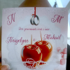 N°256 - Faire-part gourmandise pomme d'amour rouge mariage