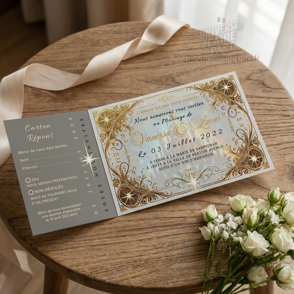 N°297 – Faire-part Pass Magique Invitation VIP Mariage château