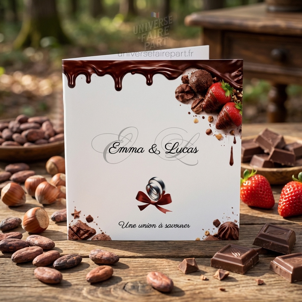 N°255 Faire-part mariage amour & chocolat