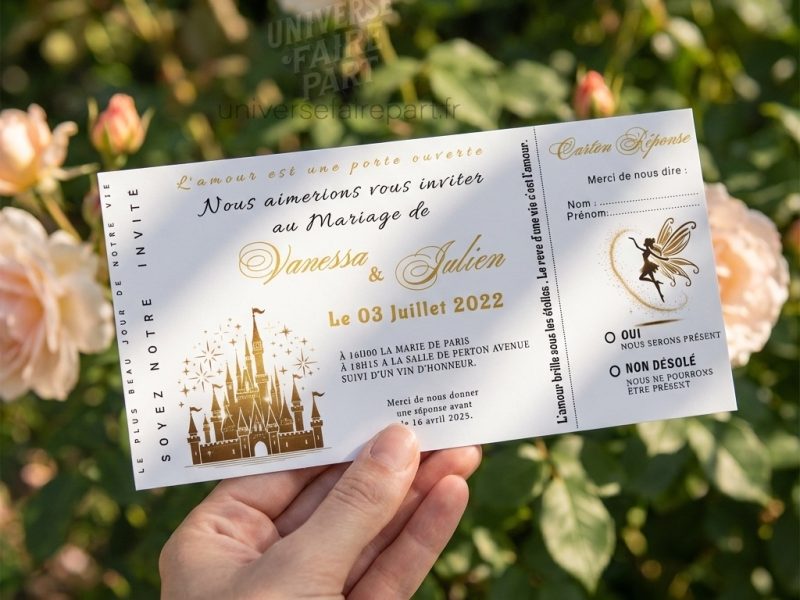 N°298 - Faire-part be our guest- Chateau pass ticket