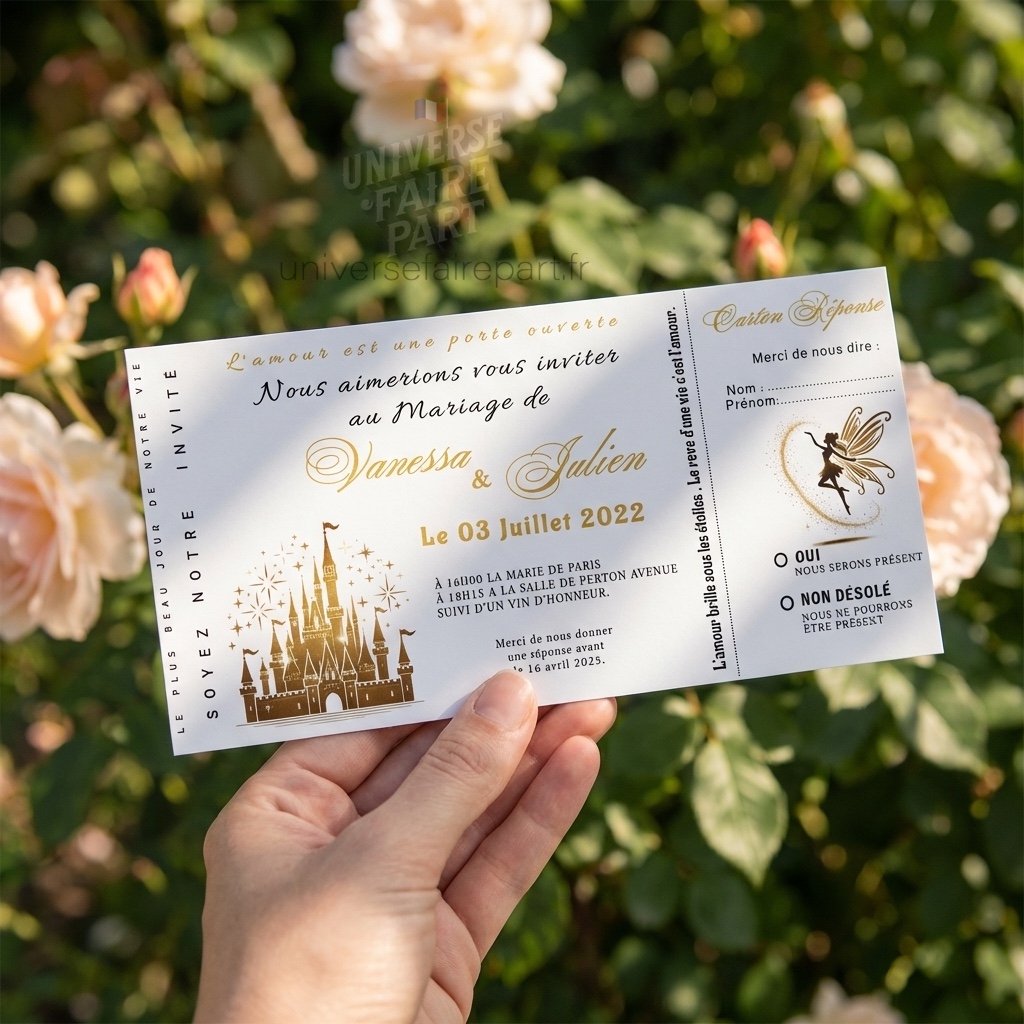 N°298 – Faire-part be our guest- Chateau pass ticket