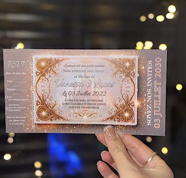 N°297 - Faire-part Pass Magique Invitation VIP Mariage château
