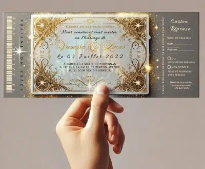 N°297 - Faire-part Pass Magique Invitation VIP Mariage château