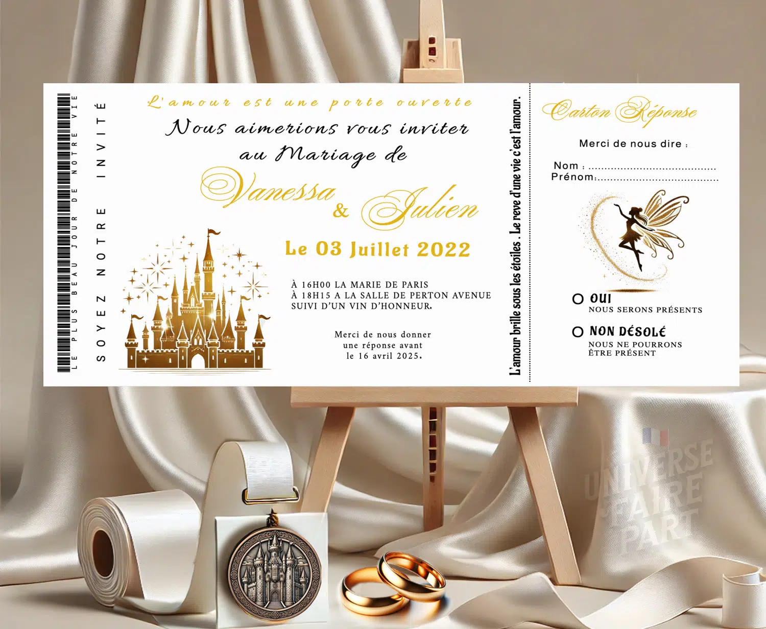 N°298 - Faire-part be our guest- Chateau pass ticket