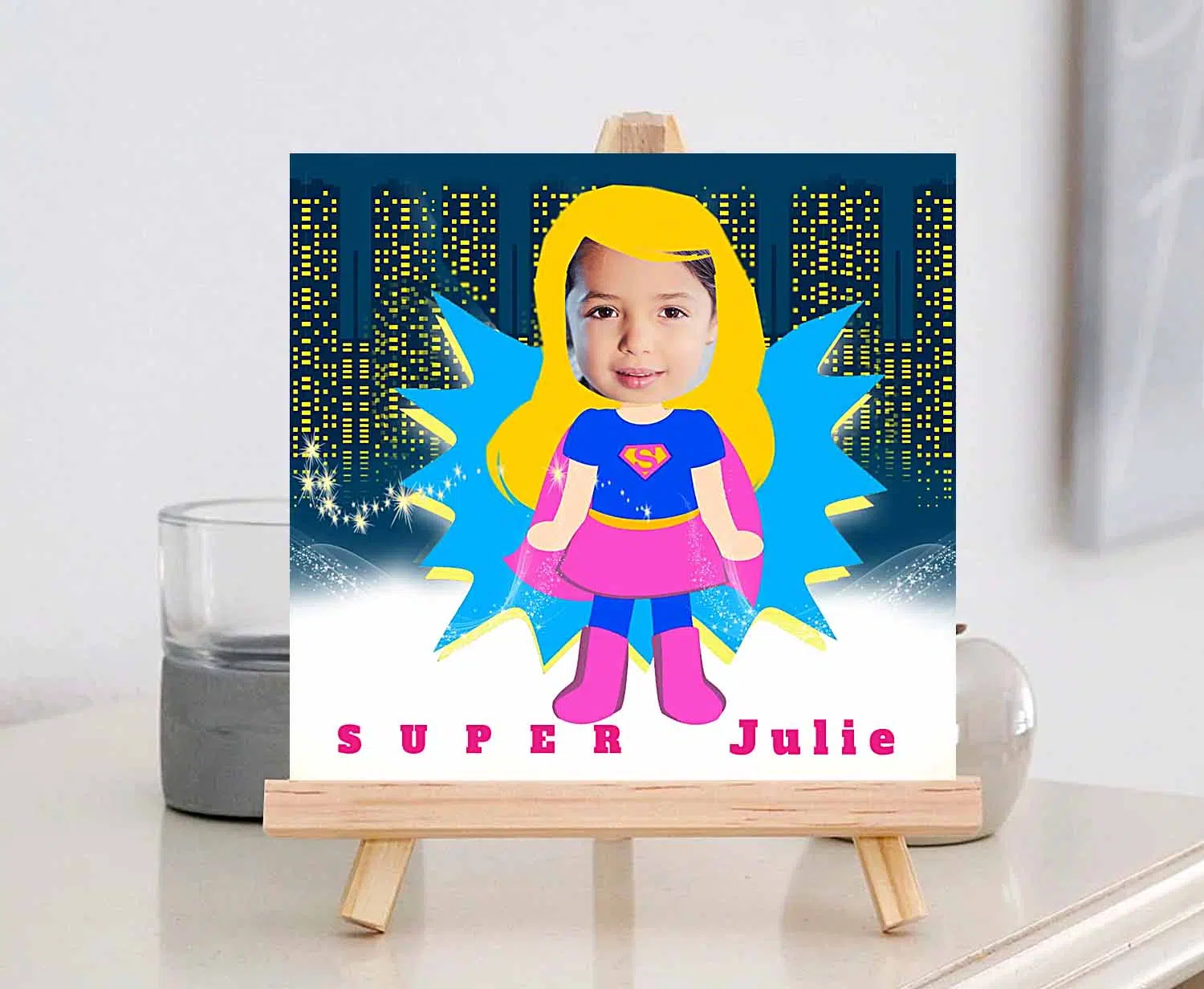 N°281 - Faire-part Original invitation superman Supergirl super héros