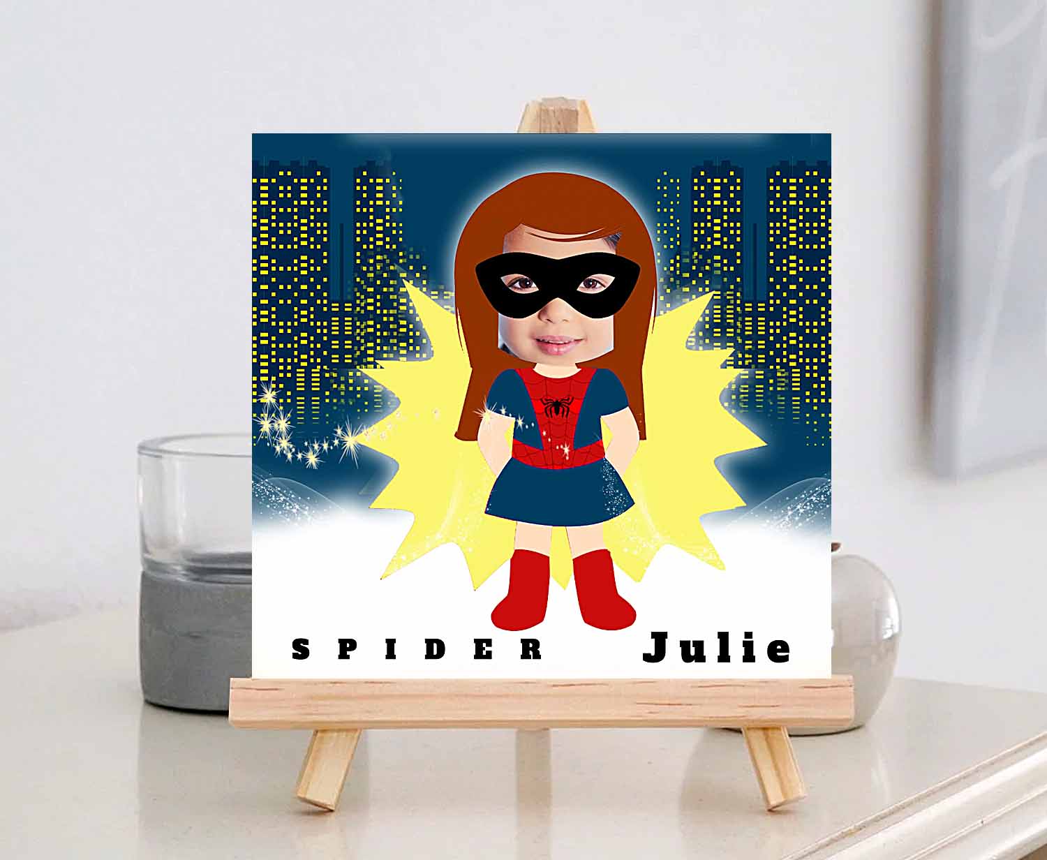 N°282 - Faire-part Original invitation Spiderman SpiderGirl super héros
