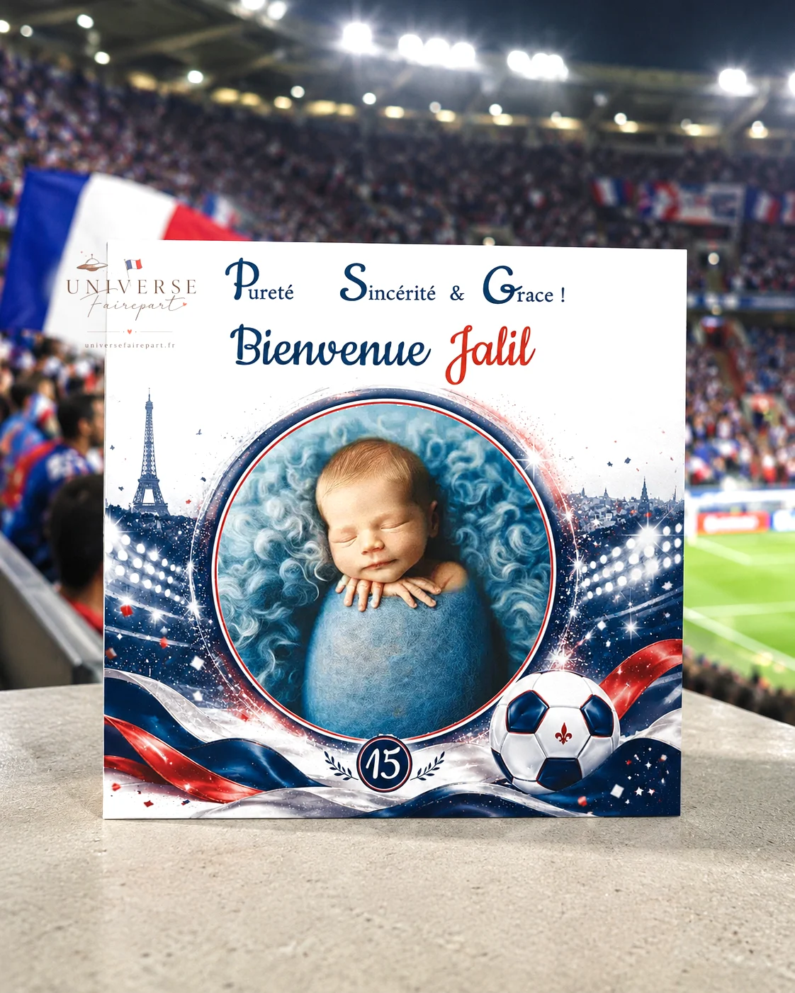 N°279 Faire-part naissance ou mariage ou baptême  foot Paris psg