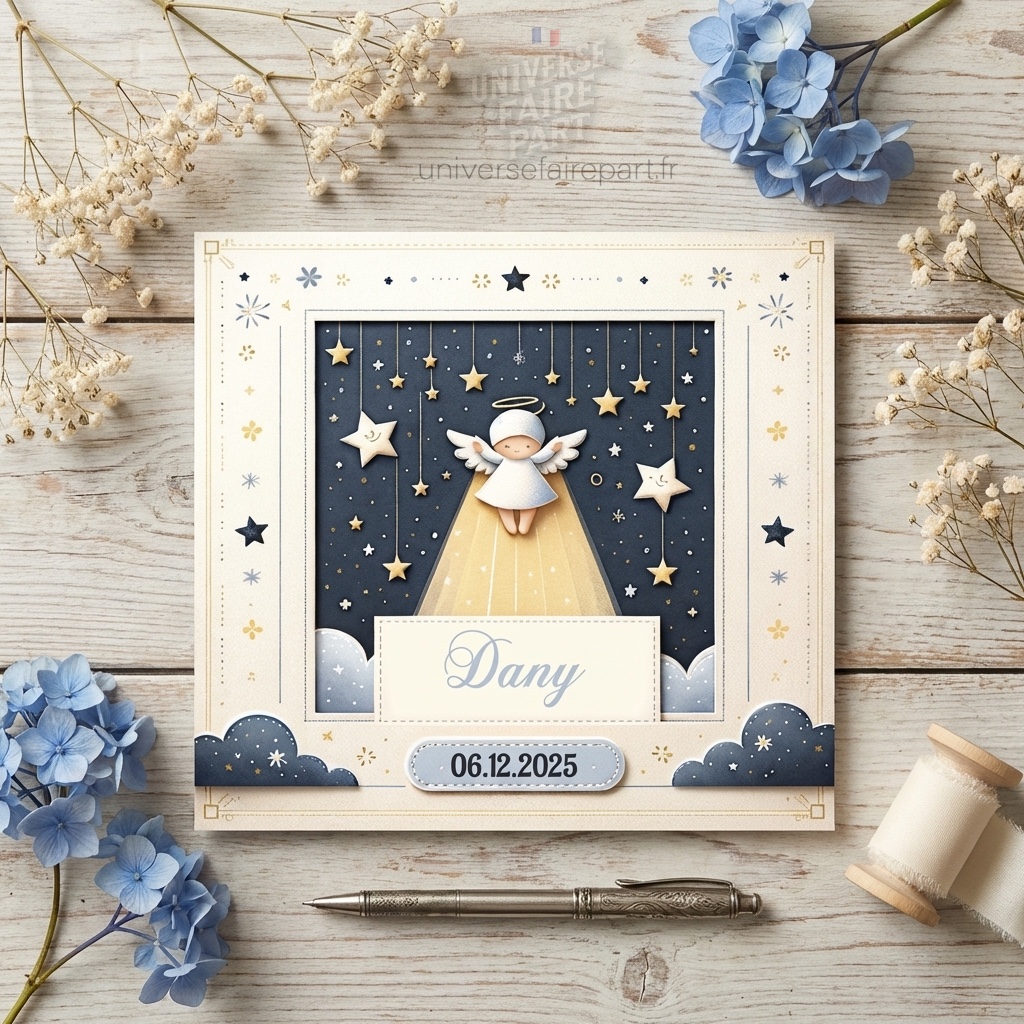 N°289 – Faire-Part de Naissance Ciel Étoilé
