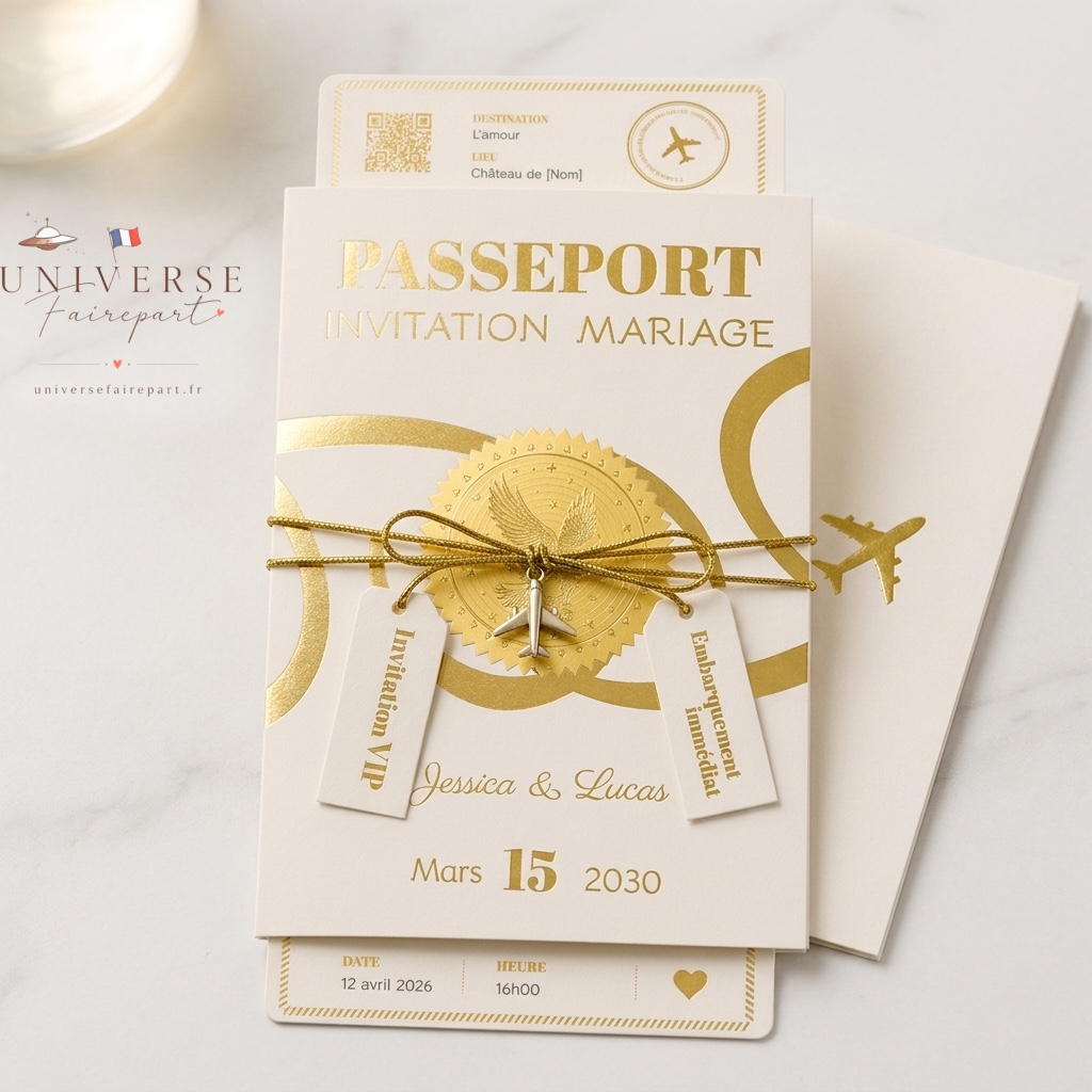 N°437 Faire-part Cartes d’embarquement pour mariage