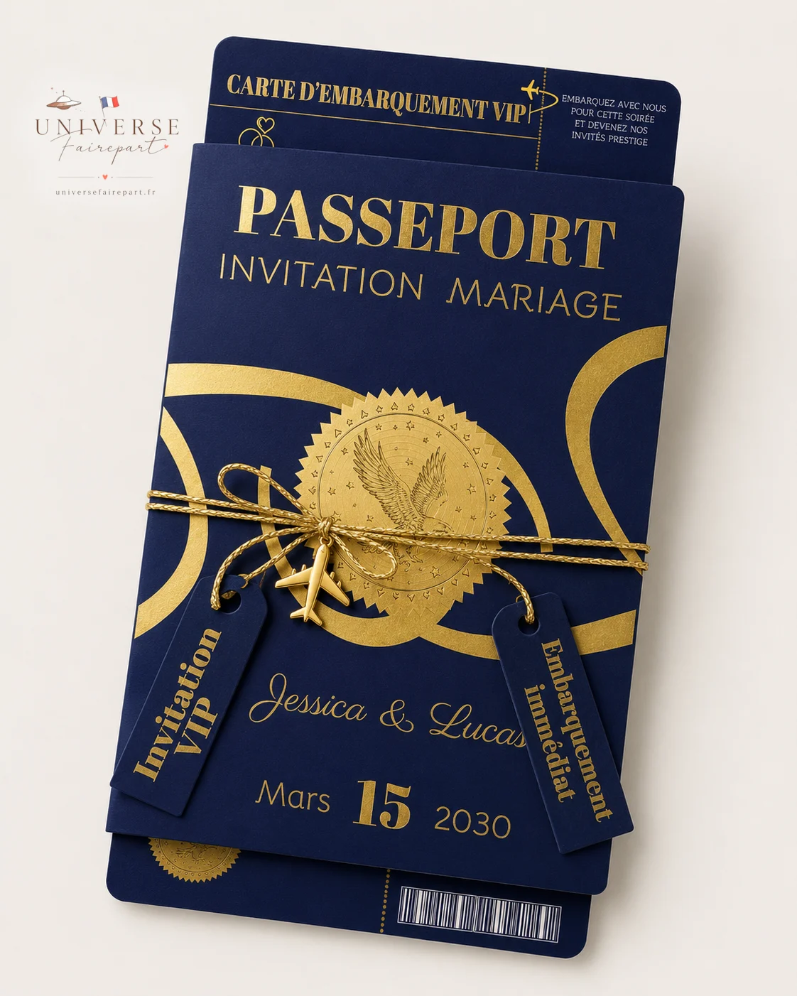 N°437 Faire-part Cartes d'embarquement pour mariage