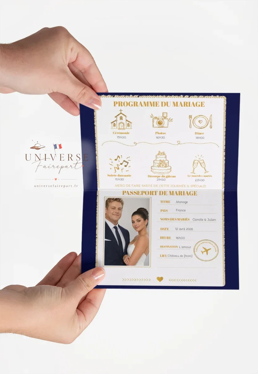 N°437 Faire-part Cartes d'embarquement pour mariage