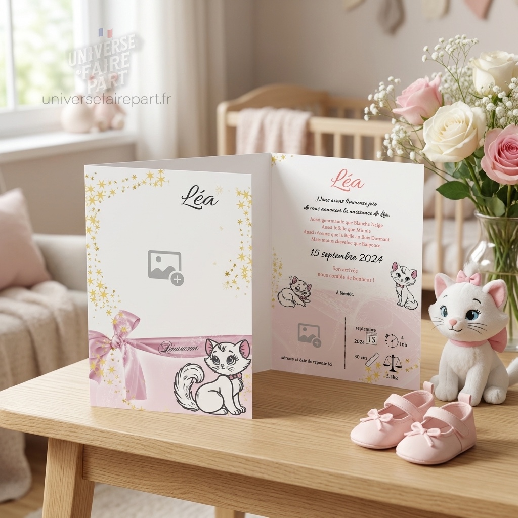 N°447 – Faire-part  Petite Chaton Marie naissance