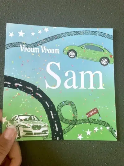 N°455 - Faire-part Original - bébé voiture fille ou garçon