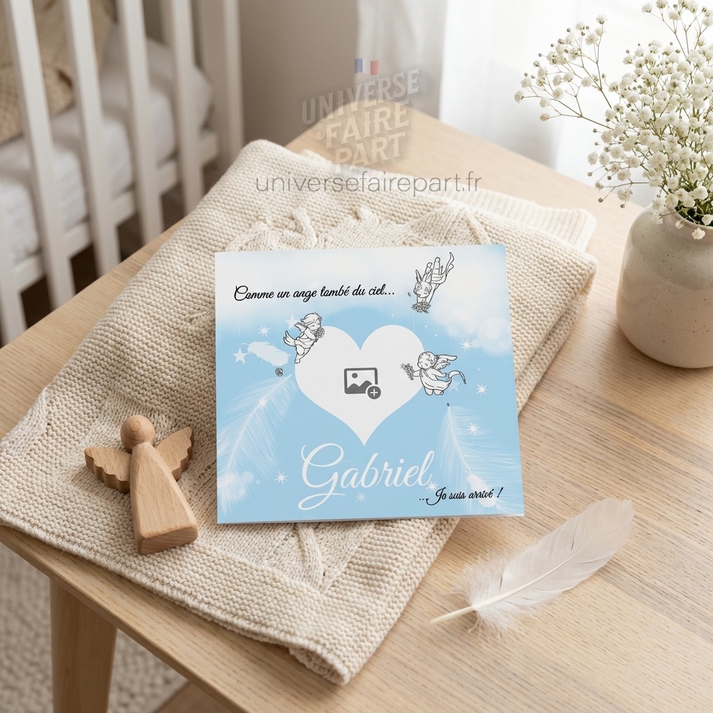 N°458 - faire-part petit ange tombé du ciel . livret