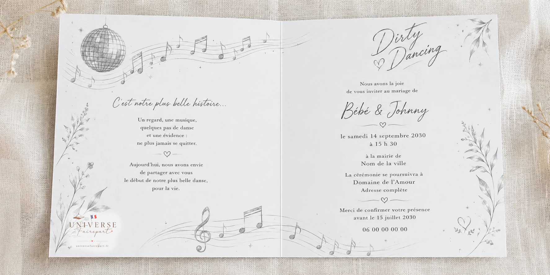 N°530 Faire-part mariage Dirty Dancing