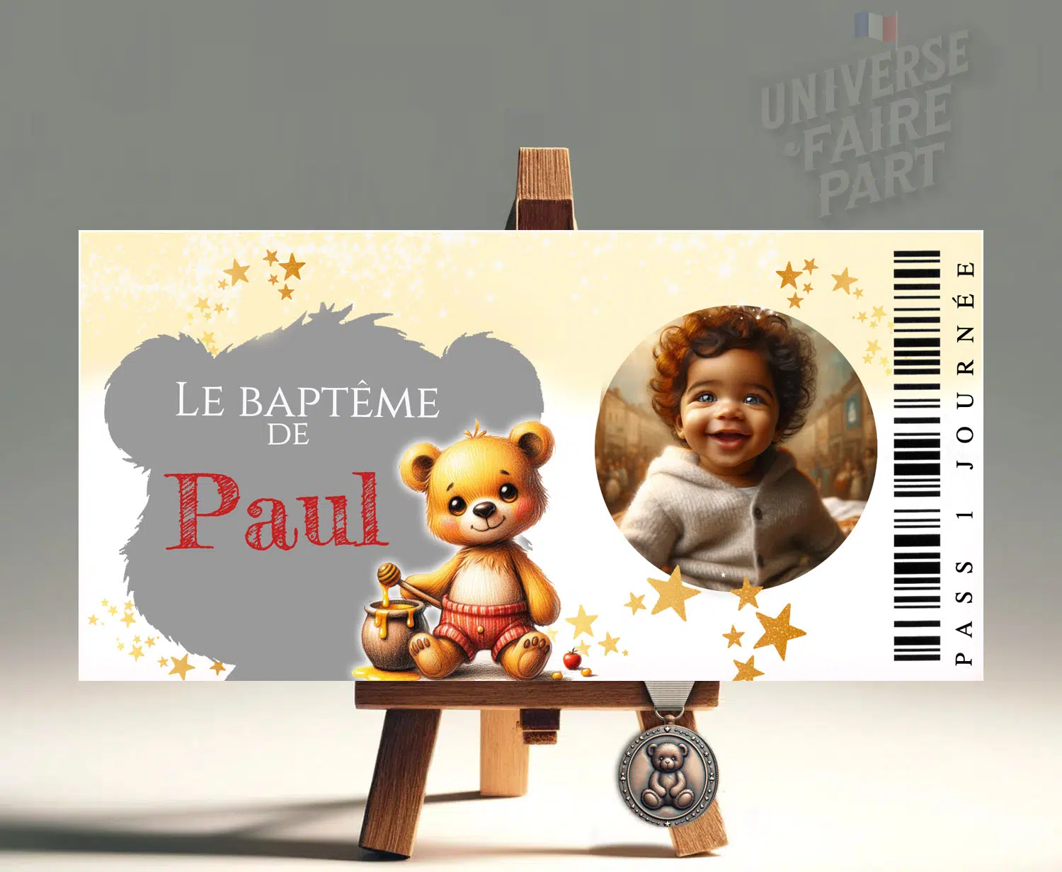 N°538 - Faire-part PASS 1 journée Winnie l'ourson