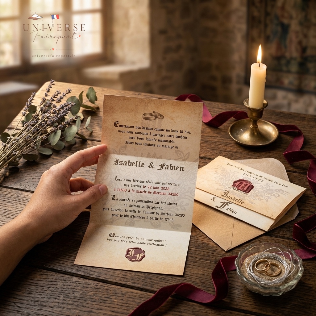 N°452  Parchemin mariage Médiéval