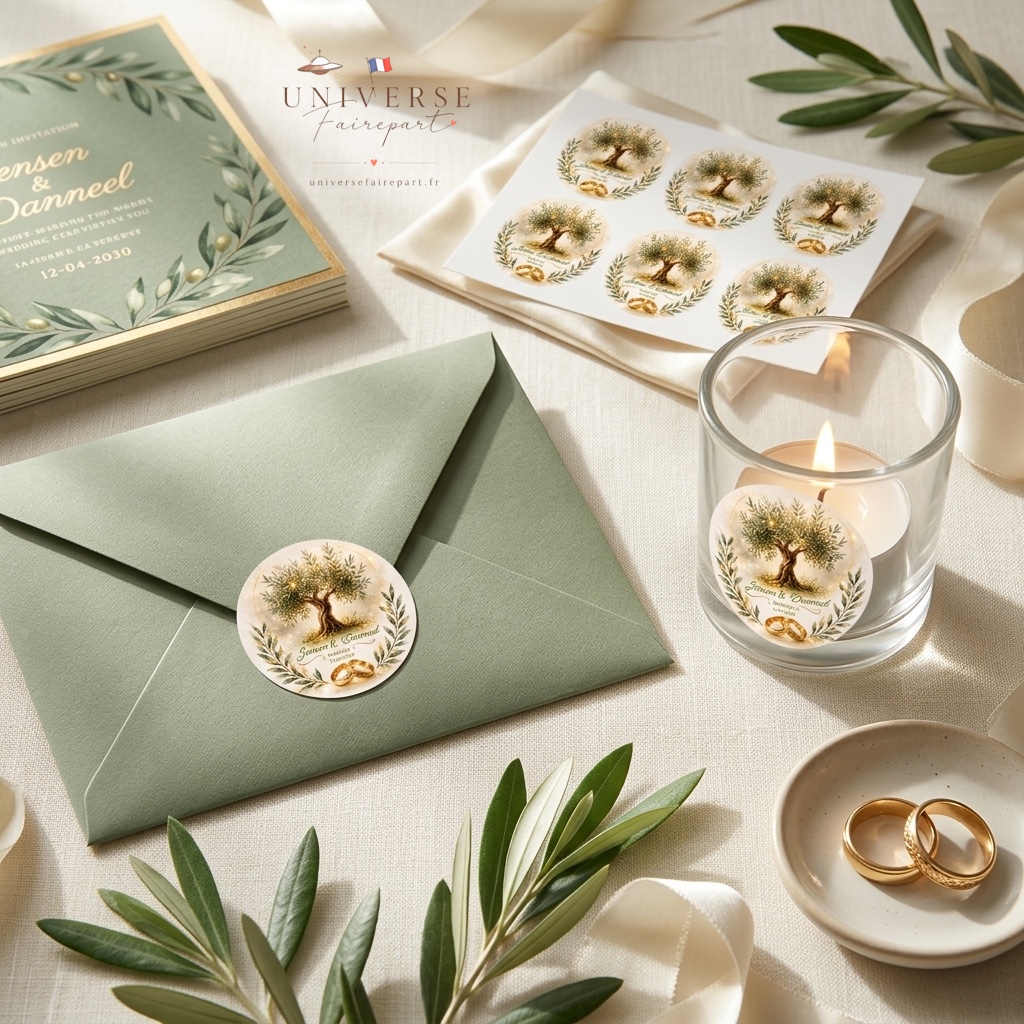 N° 349.3 Rond collant de Mariage Oliviers Éternels