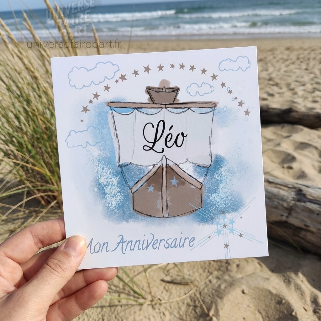 N°545- Faire-Part Bateau pour les Petits Moussaillons !