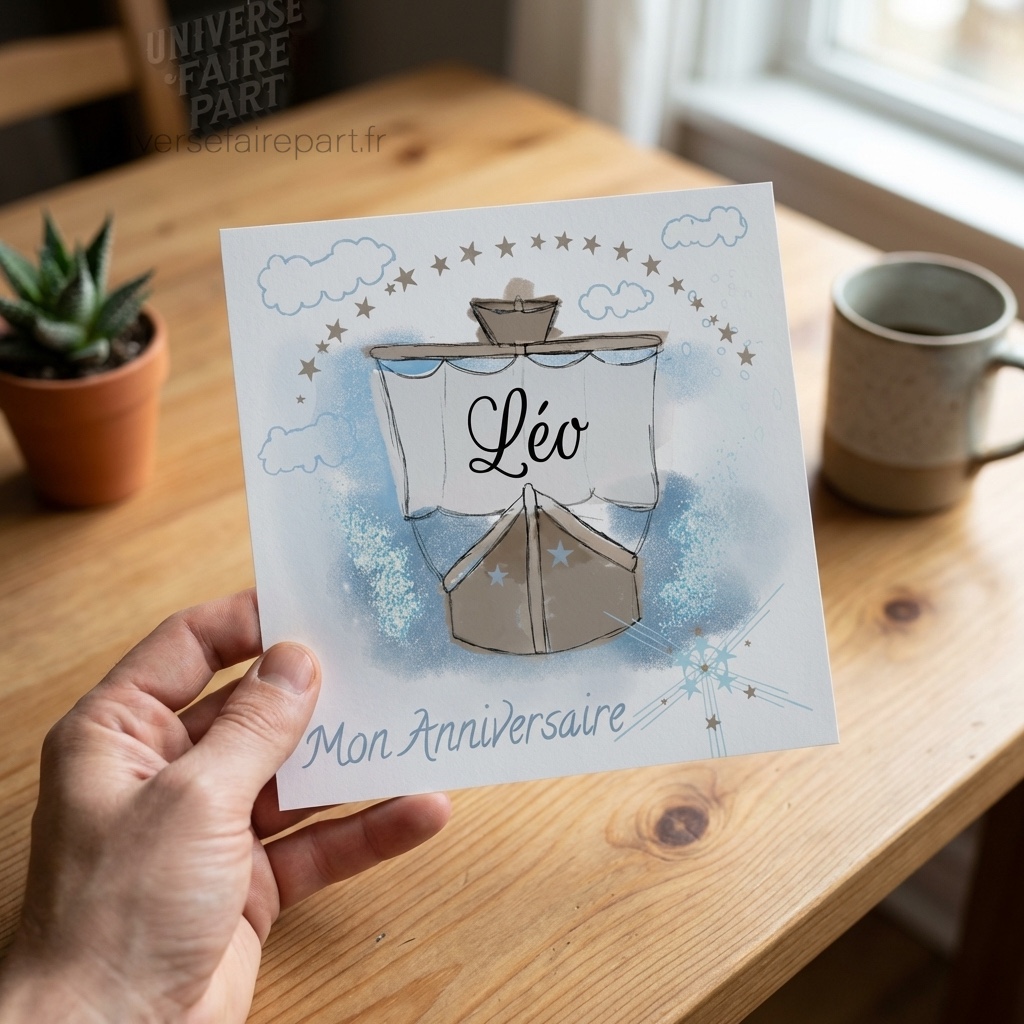 N°545- Faire-Part Bateau pour les Petits Moussaillons !