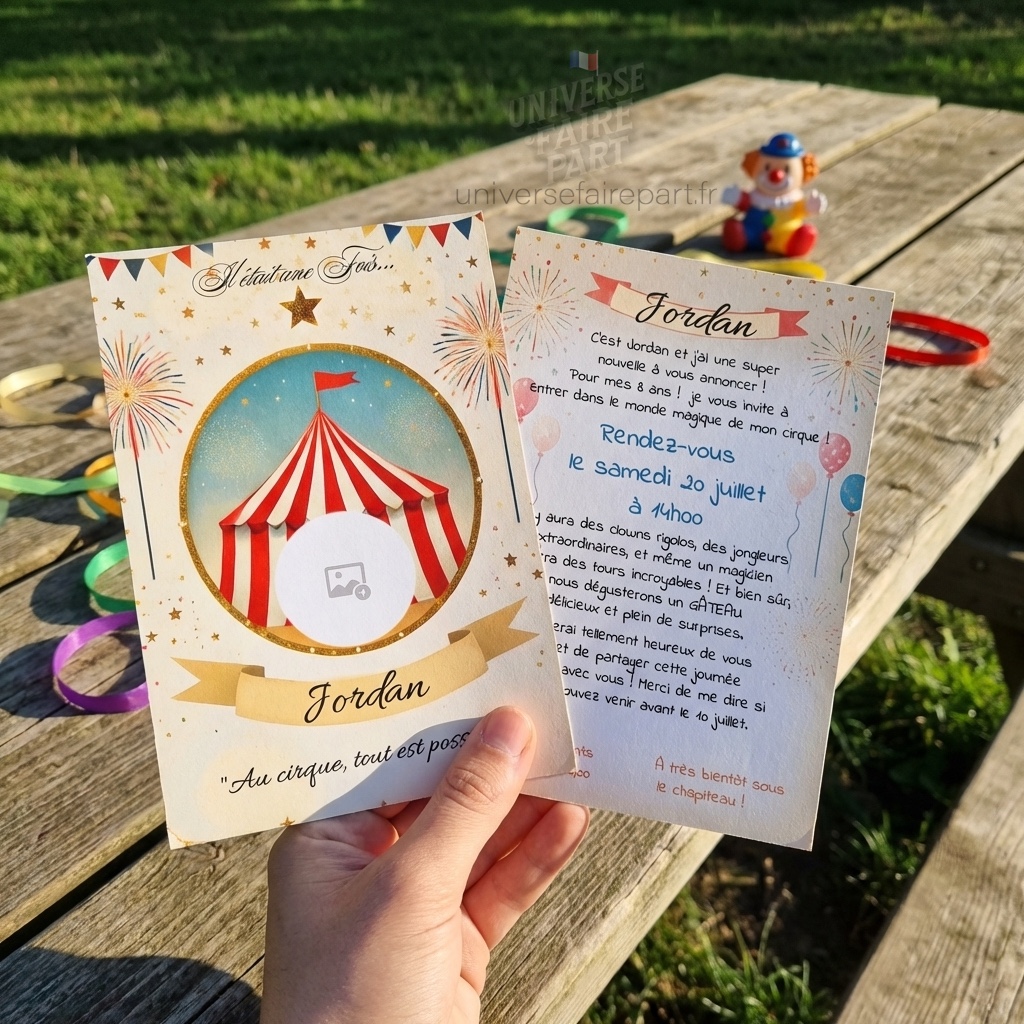 N°550-  Faire-part de bienvenue au Cirque