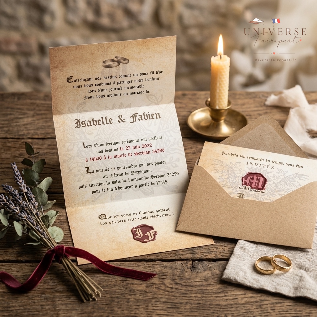 N°534 Parchemin mariage Médiéval