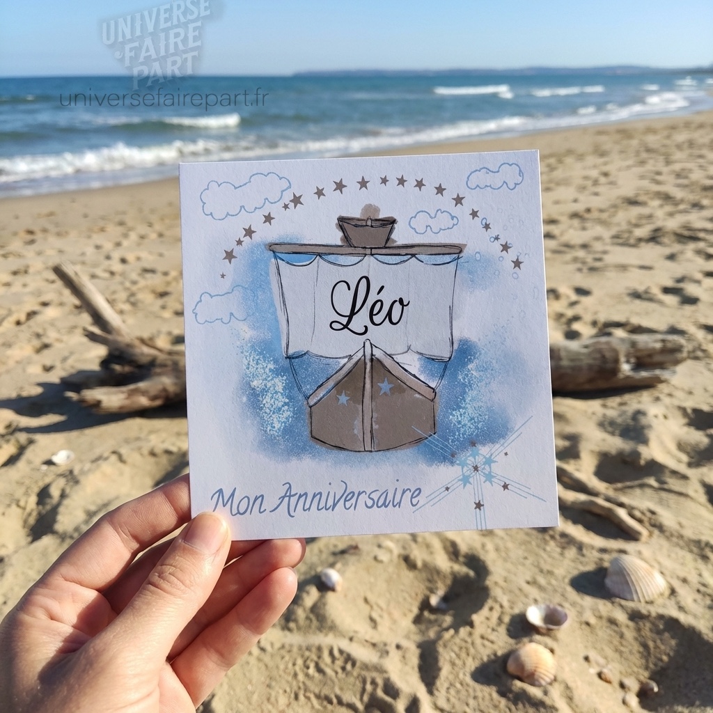 N°545- Faire-Part Bateau pour les Petits Moussaillons !