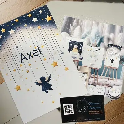 N°554- Faire-Part de Naissance Ciel Étoilé carte A5