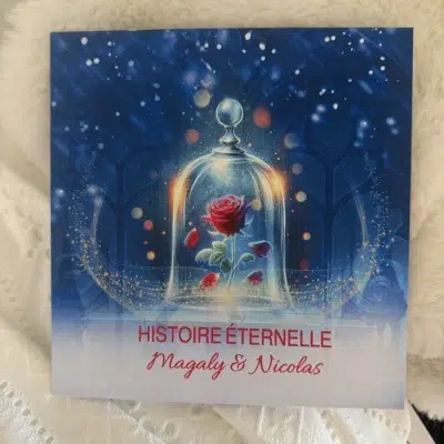 N°553 - Faire-part Histoire éternelle belle et la bête dessin