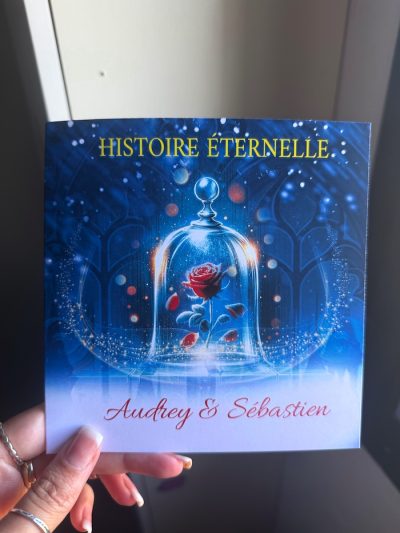 N°553 - Faire-part Histoire éternelle belle et la bête dessin